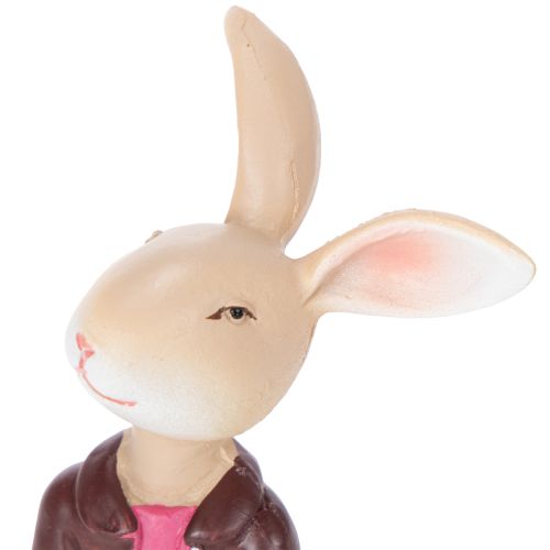 Artikel Set van 4 paashaasjesbeeldjes, schattige tafeldecoratie voor Pasen en de lente, 9 cm.