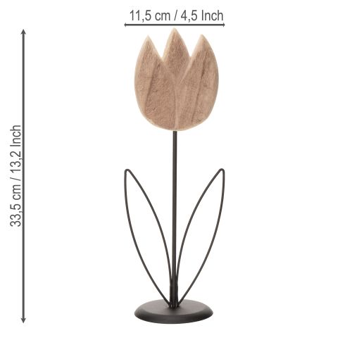 Artikel Decoratief tulpvormig object op een standaard voor een elegant en tijdloos interieur, 33,5 cm