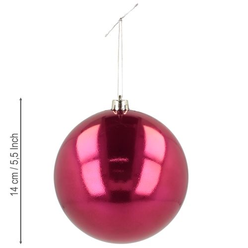 Artikel Kerstbal kunststof grote kerstboombal roze Ø14cm