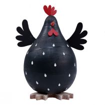 Artikel Decoratieve kip zwart houten decoratie kip Paasdecoratie hout H13cm