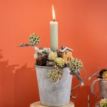 Artikel Charmante keramische huisdecoratie op stokken - Verschillende tinten bruin, 6 cm - Idyllische tuinpalen - 6 stuks