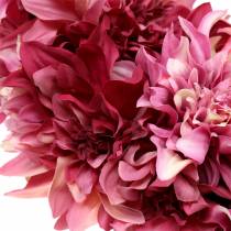 Artikel Dahlia bloemenkrans schemerig roze, kaasjeskruid Ø42cm