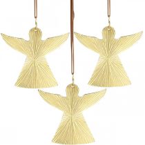 Artikel Decoratieve engel, metalen hanger, kerstdecoratie gouden 9 × 10cm 3st