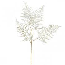 Artikel Decoratieve bladvaren, kunstplant, varentak, decoratief varenblad wit L59cm