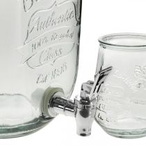 Artikel Drankdispenser glas met tapkraan set met 4 drinkglazen H25.5cm
