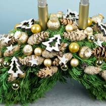 Artikel Houtdecoratie kerstboom natuur 2cm - 8cm 32st