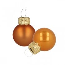 Artikel Mini kerstballen glas oranje mat/glanzend Ø2cm 44st