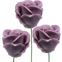 Artikel Kunstrozen lila wasrozen deco rozen was Ø6cm 18 stuks