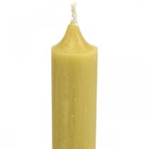 Artikel Rustieke kaarsen hoge stokkaarsen effen geel 350/28mm 4 stuks