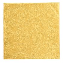 Servetten goud met reliëfornamenten 33x33cm 15st