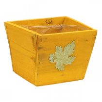 Artikel Plantenbak hout shabby chic houten bak geel 11×14,5×14cm