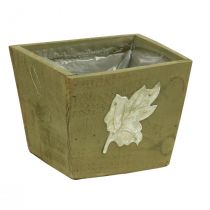 Artikel Plantenbak hout shabby chic houten bak groen 11×14,5×14cm