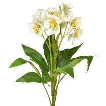 Artikel Kerstrozen witte kunstbloemen als boeket van 18 bloemen 60cm