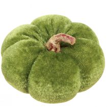 Artikel Decoratieve pompoenen van stof fluweelgroen Ø7cm H4,5cm 9 stuks