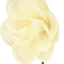 Artikel Decoratieve rozen crème kunstrozen van hout Ø7cm 12 st