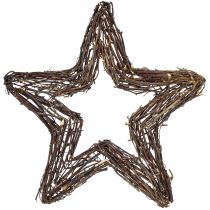 Artikel Decoratieve sterren voor het ophangen van wanddecoratie wilg natuur 40cm 2st