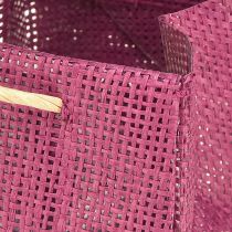 Artikel Cadeautasje met handvatten in bordeaux roze 10,5 cm 8 st