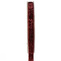 Artikel Glitterlint Kerstlint donkerrood B10mm L10m