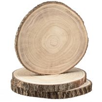 Houten schijven boomschijf Paulownia naturel Ø26-28cm 3st