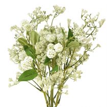 Artikel Kunstbloemenboeket zijden bloemen bessentak wit 48cm