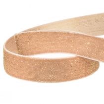 Artikel Fluweellint glitter roze goud decoratief lint fluweel 20mm 10m