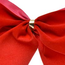 Artikel Fluwelen strik rood 5,5cm breed Kerststrik geschikt voor buitengebruik 18×18cm 10st