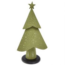 Artikel Kerstboom metaal hout sterren zilvergroen H46,5cm