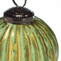 Artikel Kerstballen glas groen goud glazen bollen Ø7cm 6st