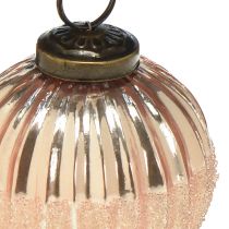 Artikel Kerstballen glas vintage roze glazen bollen Ø7cm 6st