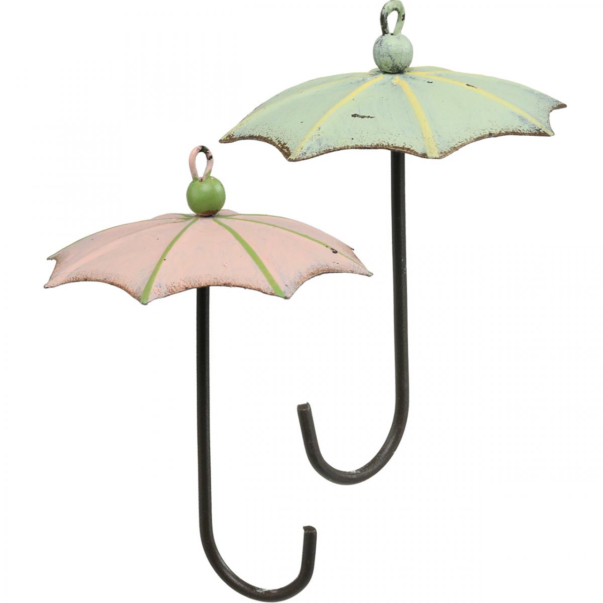 Leven van logboek slijm Floristik24.nl Paraplu&#39;s om op te hangen, lentedecoratie, paraplu,  metalen decoratie roze, groen H12.5cm Ø9cm 4st - goedkoop online kopen