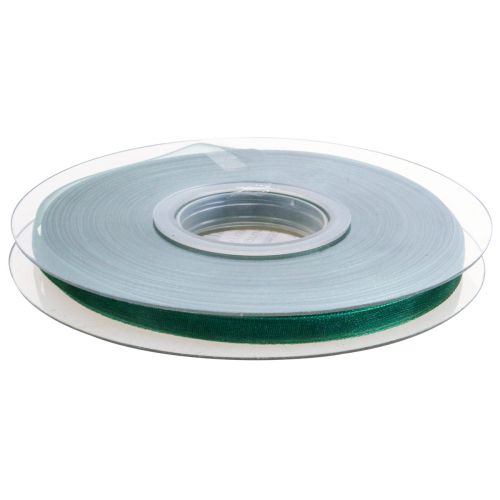 Artikel Organza lint groen cadeaulint geweven rand dennengroen 6mm 50m