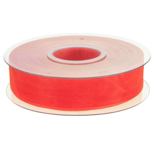 Artikel Organza lint cadeaulint oranje lint zelfkant 25mm 50m