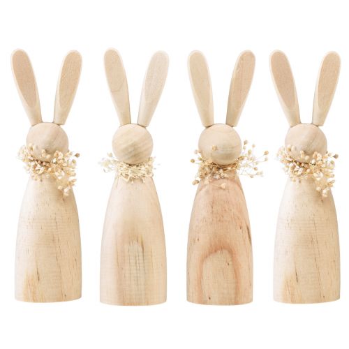 Floristik24 Houten konijntjes decoratieve konijntjes natuurlijk droge decoratie 18×4×5cm 4st