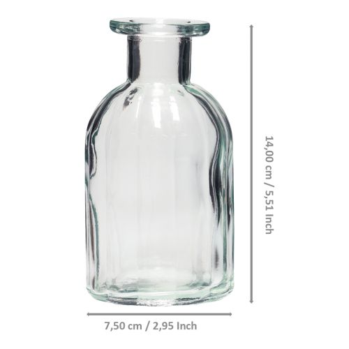 Floristik24 Flesvaas glazen vaas hoog Ø7,5cm H14cm