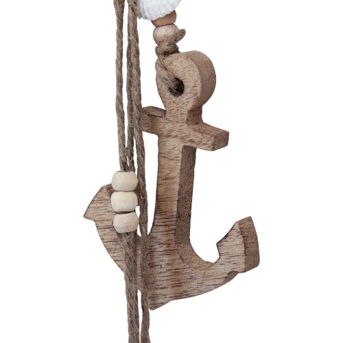 Artikel Decoratieve hanger maritiem houten zeepaardje ankervis 60cm