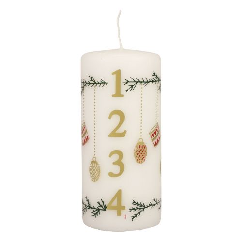 Floristik24 Adventskalender kaars Adventskaars kaars wit 150/65mm