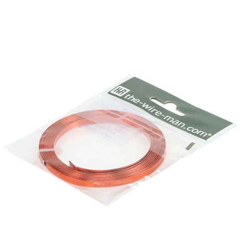 Artikel Aluminium platte draad oranje 5 mm x 1 mm 2,5 m