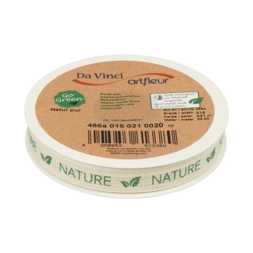 Artikel Cadeaulint decolint katoen crème natuur 15mm 20m