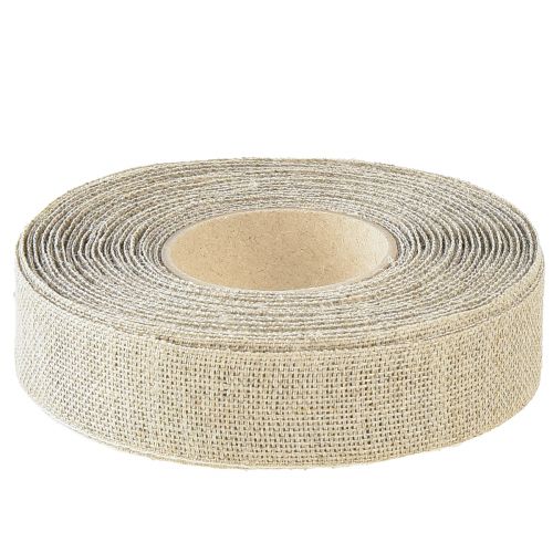 Artikel Decoratief lint naturel beige linnen lint 25mm 20m