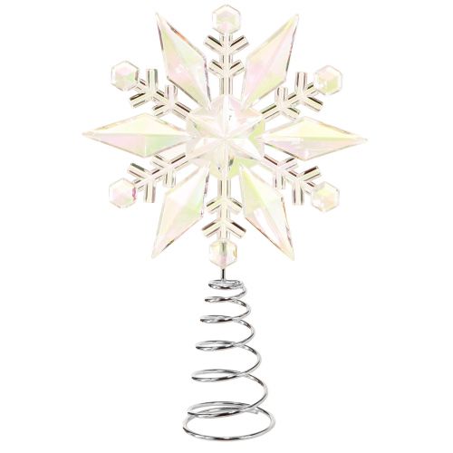 Boomtopper Kerst sneeuwvlokken decoratie Ø14,5cm 2st