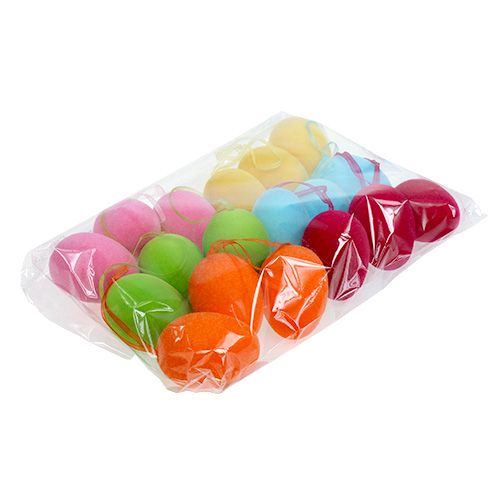 Floristik24 Gevlokte siereieren 7cm 18 st