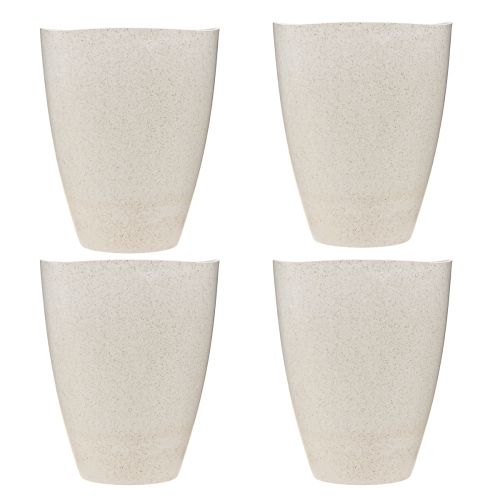 Artikel Orchideepot bloempot kunststof beige gemêleerd 13,5x13cm H16,5cm 4st