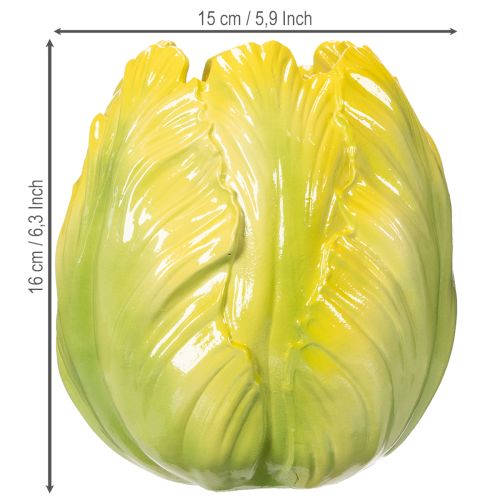 Artikel Bloemenvaas met opvallend tulpmotief. Perfect voor de decoratie van de woonkamer. 16 cm, 2 stuks.