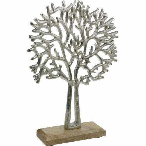zonsopkomst vergeven Immuniseren Floristik24.nl Decoratieve boom beuken zilver, boomsilhouet van metaal,  decoratieve boom op mangohout - goedkoop online kopen