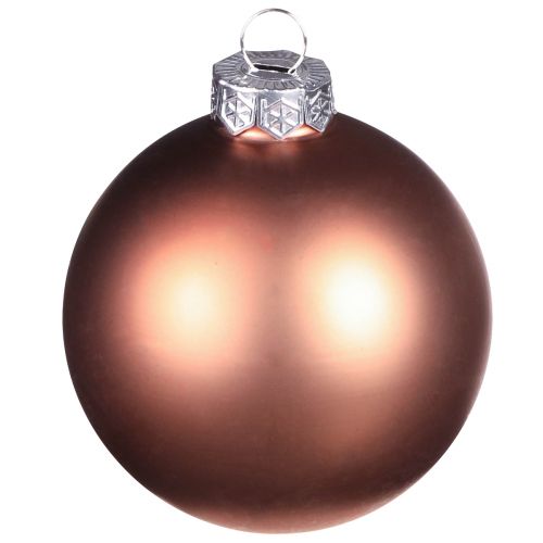 Artikel Kerstboomballen zilver abrikoos glazen bollen Ø5cm 24 st