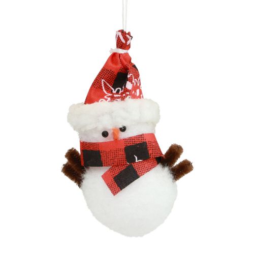 Artikel Kerstboomversiering sneeuwpop met hoed H9cm 4st