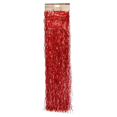 Kerstboomdecoratie Kerstmis, golvend klatergoud rood glinsterend 50cm