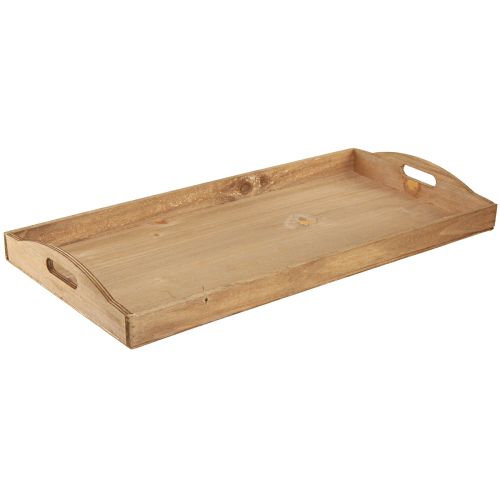 Decoratief houten dienblad langwerpig FSC in naturel 58cmx28cmx6cm