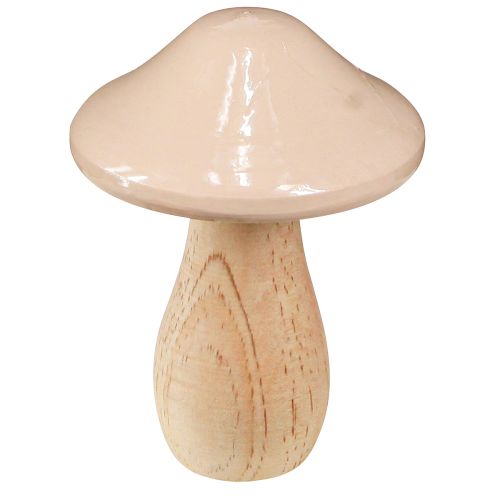 Artikel Decoratieve houten champignons bruin beige oranje Ø7,5cm H10cm 3 st