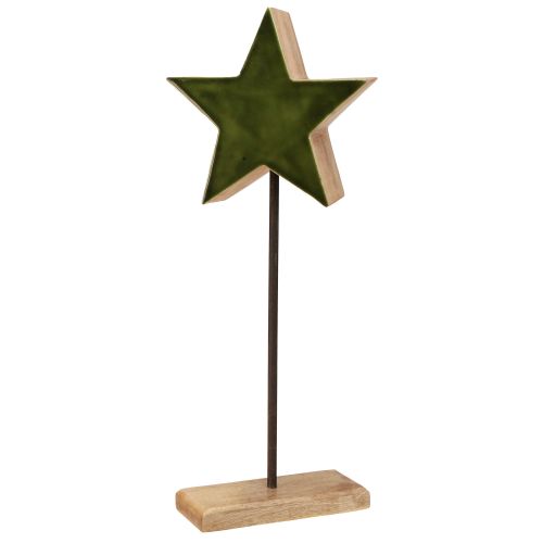 Floristik24 Decoratief sterrenhout op stokbasis groen bruin 20x9,5x50cm